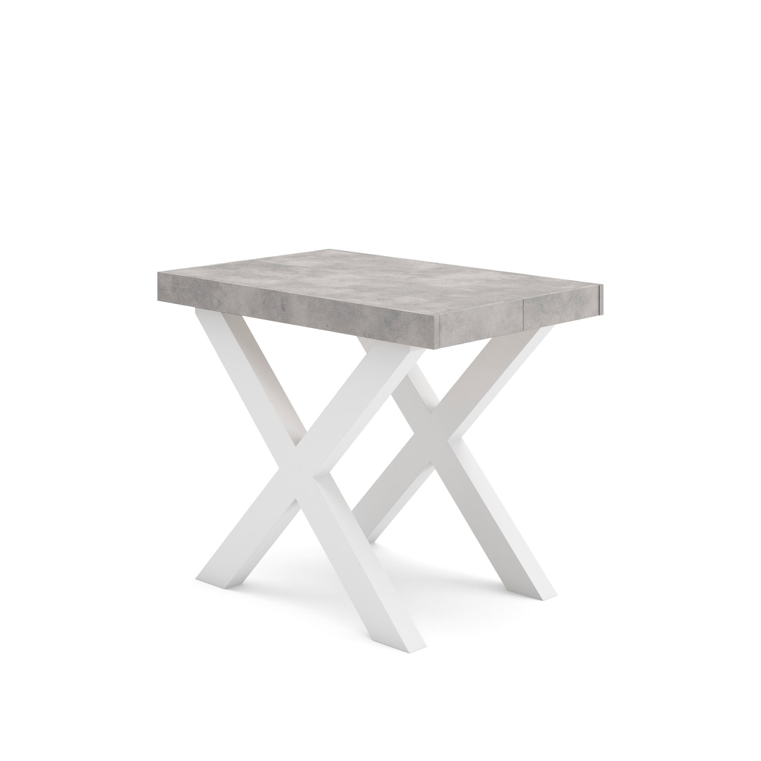 ESSTISCH ausziehbar 58 bis 222cm, für 10 Gäste, zementgrau, 58/90/73cm - Grau, Holzwerkstoff (90/222/73cm) - Skraut Home