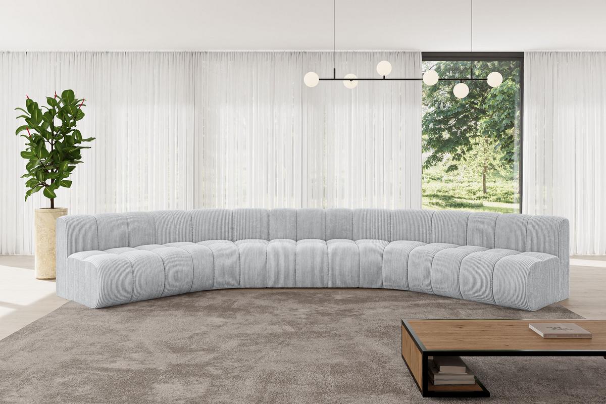 WOHNLANDSCHAFT modulares Sofa Montra-U1 - 490x174x70 cm Grau - Grau, Holzwerkstoff/Textil (490/70/174cm) - ALTDECOR