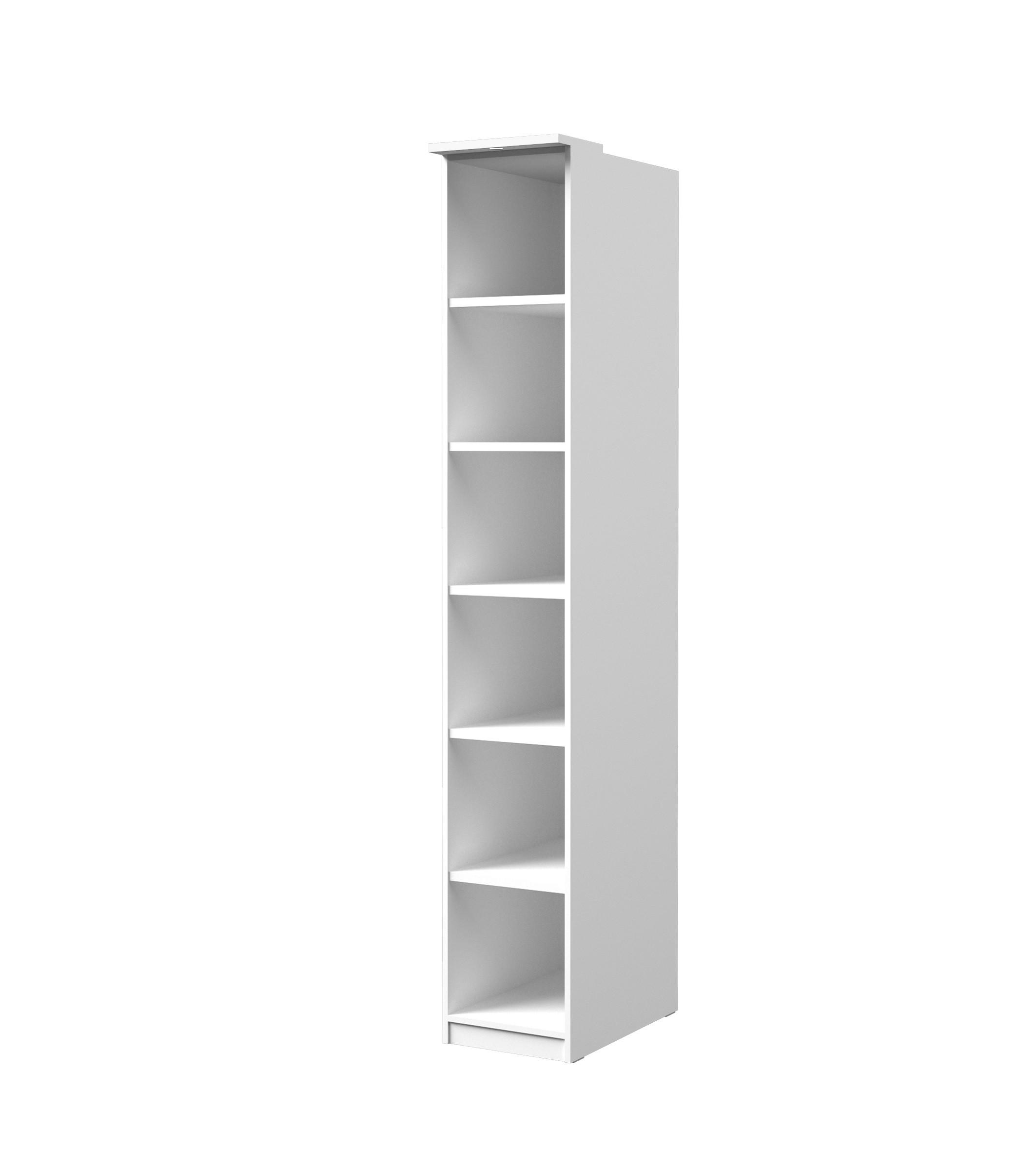 BÜCHERREGAL LATIM 35x63x217 cm, Regal Weiß - Weiß, Holzwerkstoff (35/217/63cm) - MASSENO