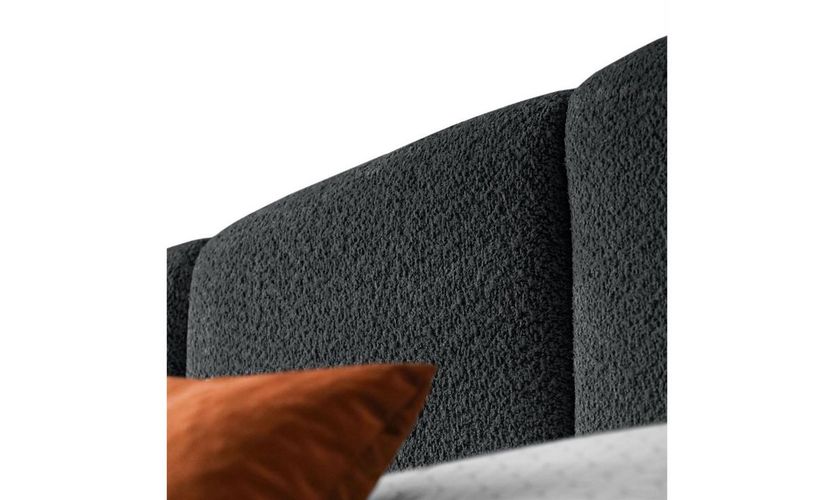 POLSTERBETT ELENA 160x200 cm Schwarz (Anthology 19), 34 Holzlatten, Kopfteil 108 cm - Schwarz, Textil (160/200cm) - Lookway