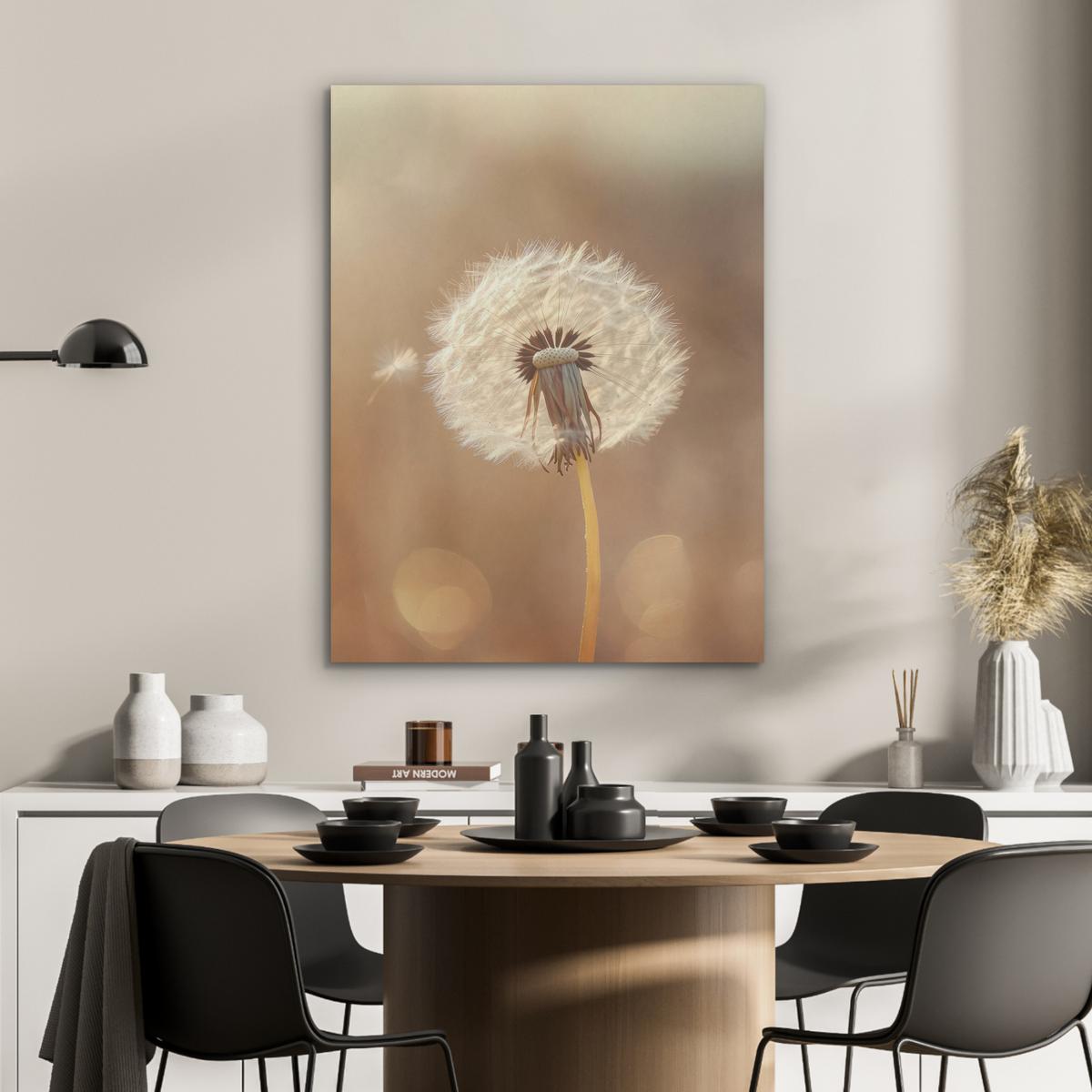 AKUSTIKBILD Löwenzahn - Beige - Natur - Blume Wandbilder 60x80 cm - Hellbraun, Kunststoff (60/80/0.9cm) - MuchoWow