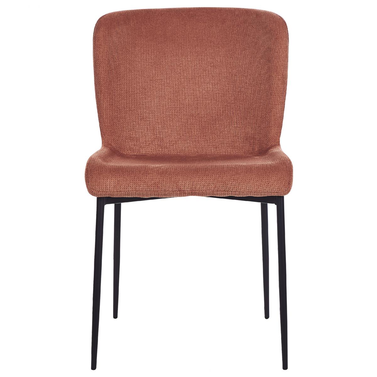 ESSZIMMERSTUHL 2er-Set Polsterbezug Braun Ada - Braun, Textil/Metall (49/82/48cm) - Beliani