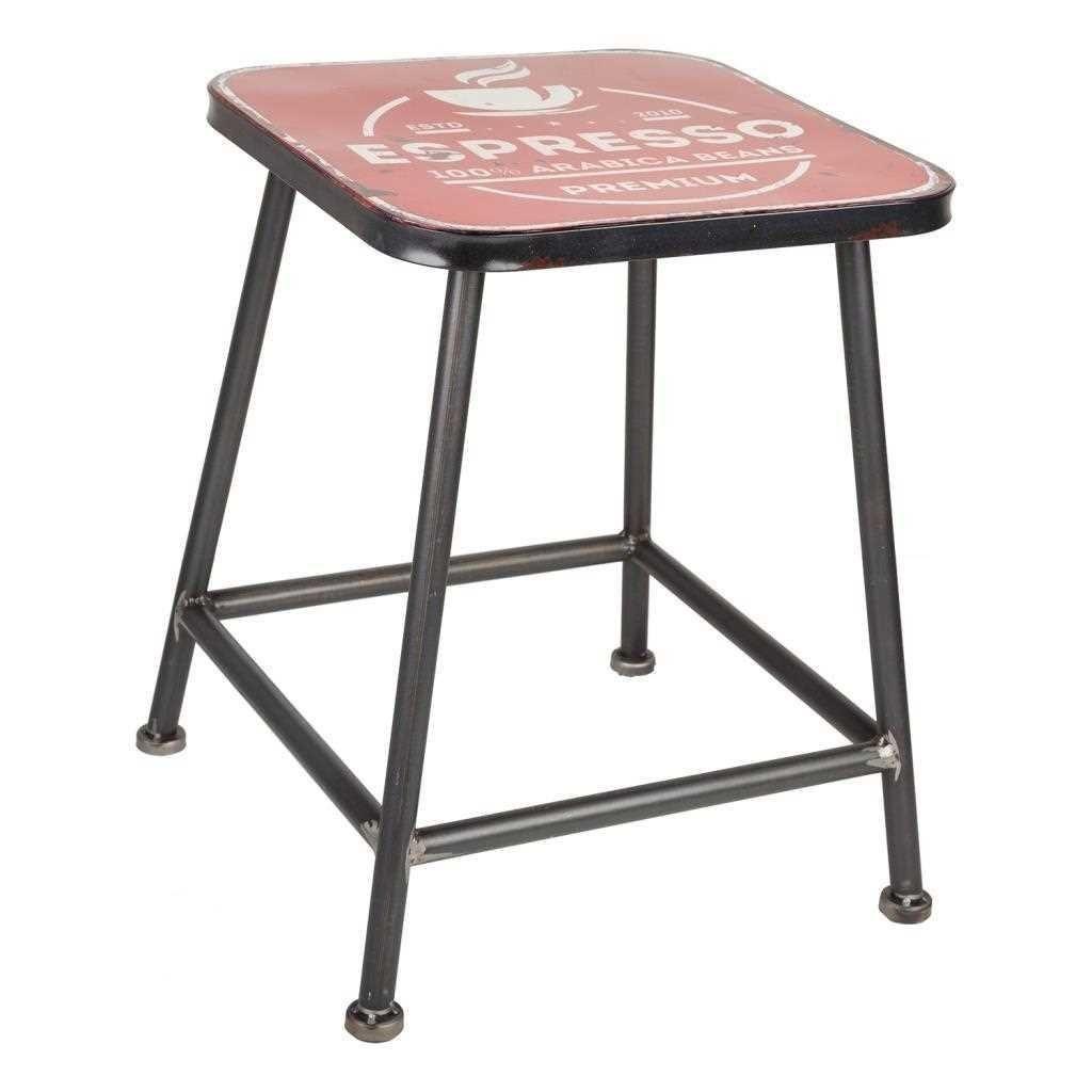 HOCKER aus Metall, rot, 38x45cm - Rot, Metall (38/45/38cm) - Wanderlust