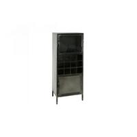 WEINSCHRANK CORO Schwarz Metall - Schwarz, Metall (55/135/40cm) - KAWOLA