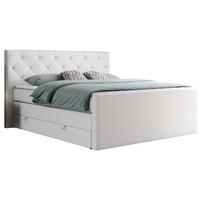 BOXSPRINGBETT KING VELEN 200/200 Weiß Kunstleder - H3 - Weiß, Holz/Textil (200/200cm) - MKS