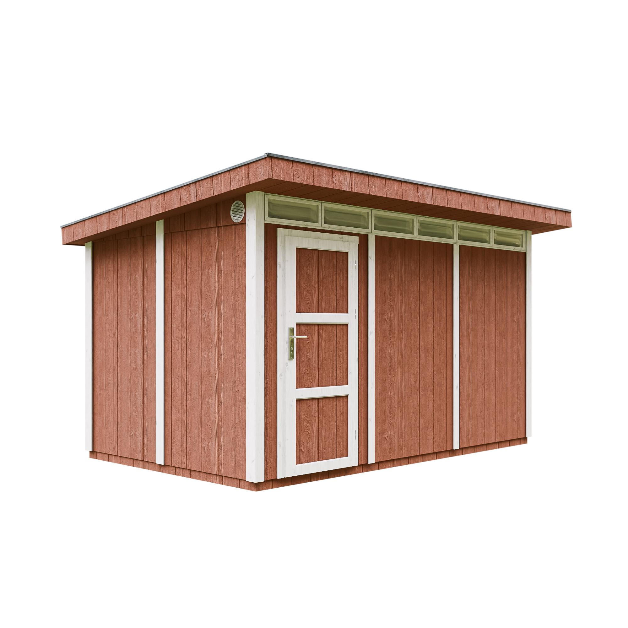HOLZ-GARTENHAUS basis LP SmartSide 8,7m² mit B411xL279xH239 cm - M904 - REDWOOD RED - Dunkelrot, Holz (412/237/279cm) - Timbela