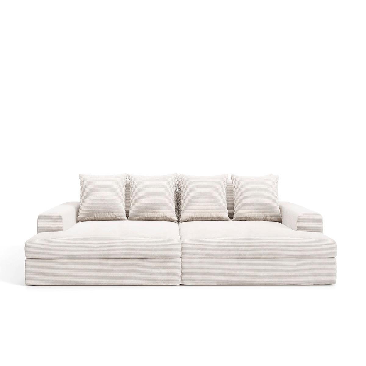 SOFA Paola 3 Sitzplätze Gebrochenes Weiß - Weiß, Holz (272/86/167cm) - Petits-meubles