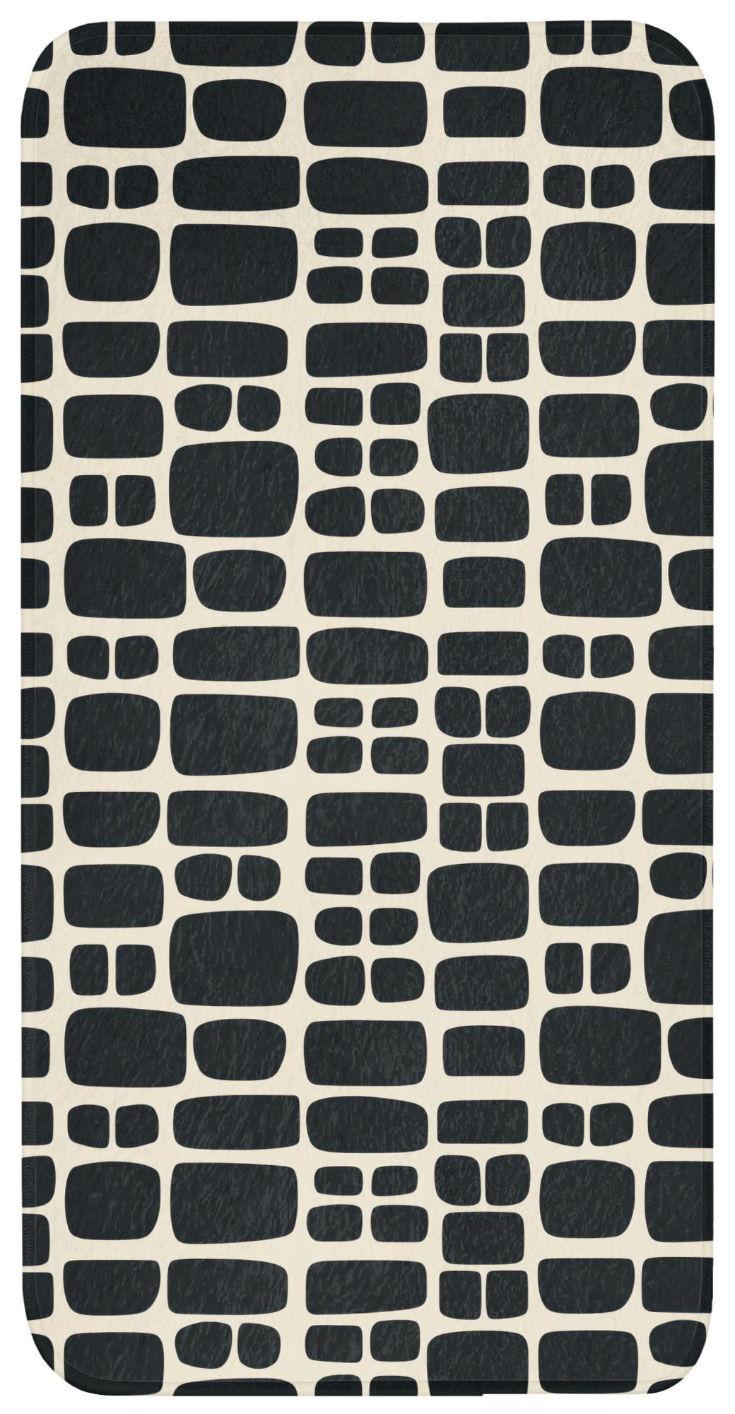 BADEMATTE Modern - Bio - Schwarz Badteppich 60x120 cm - Anthrazit, Textil (60/120cm) - OnlyWow