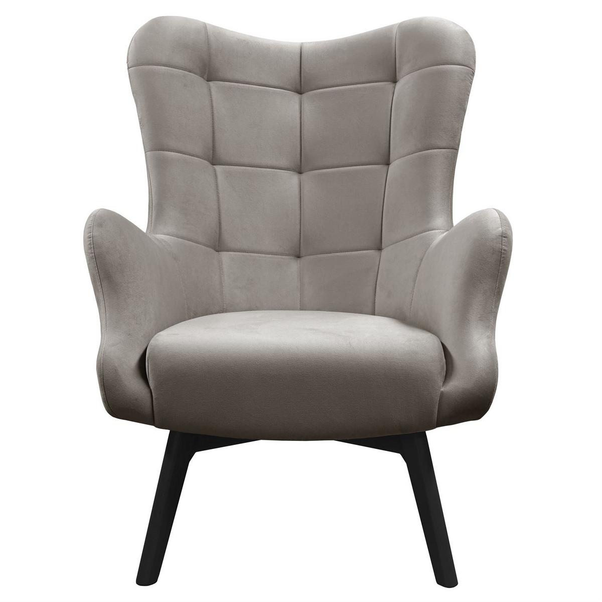 SESSEL SAND mit schwarzen Beinen - Schwarz/Grau, Textil (80/105/86cm) - Lookway