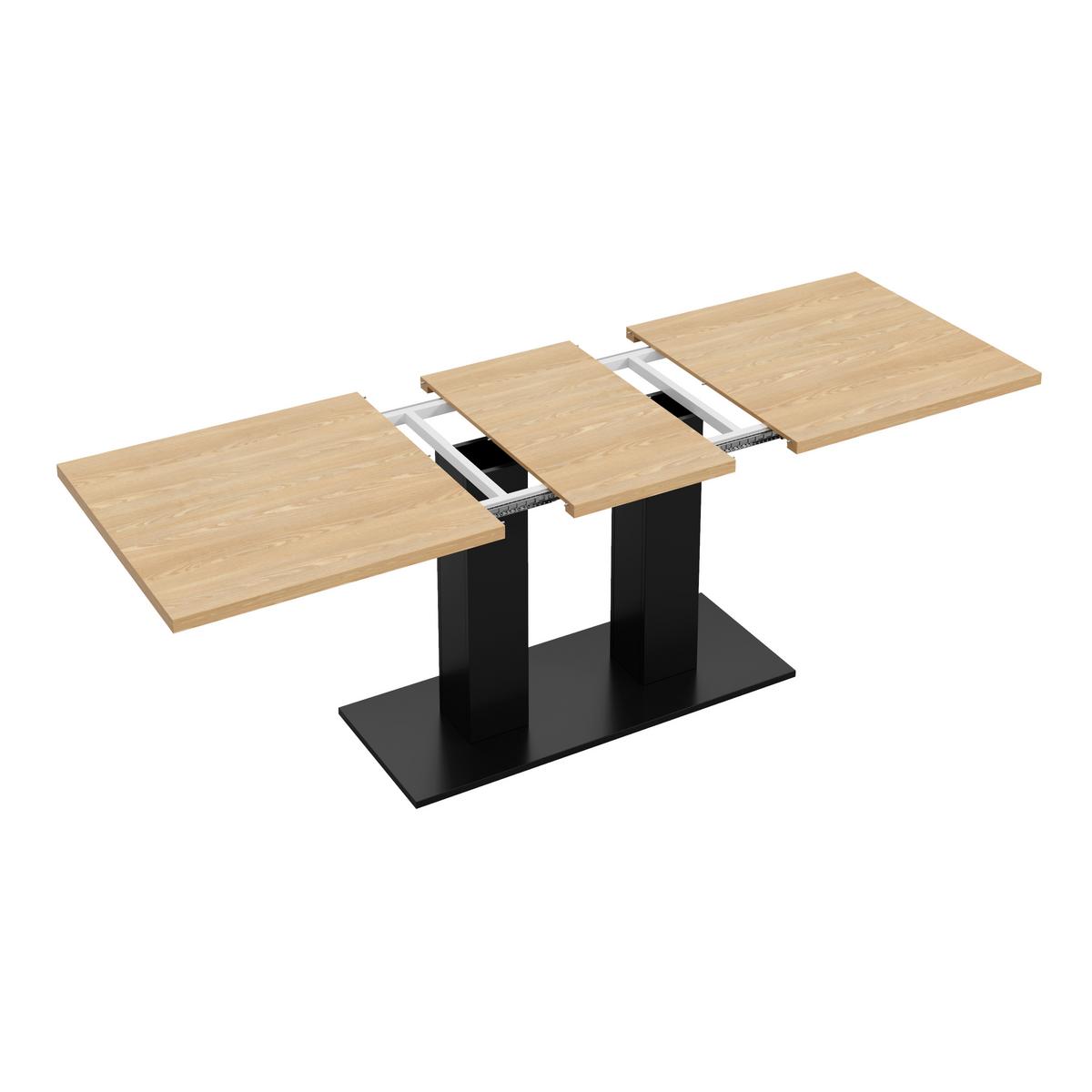 ESSTISCH ausziehbarer holzoptik 140 bis 180 cm, säulengestell für 6-8 personen - Naturfarben, Holzwerkstoff (70/180/75cm) - Urban Meuble