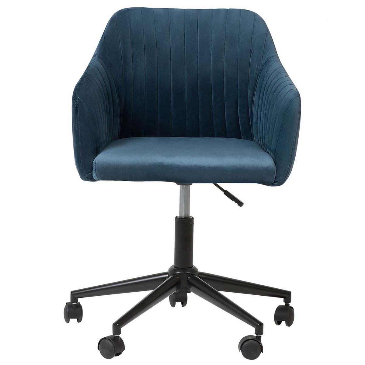 BÜRODREHSTUHL Polyester Blau Venice - Blau/Schwarz, Kunststoff/Textil (46/79/64cm) - Beliani