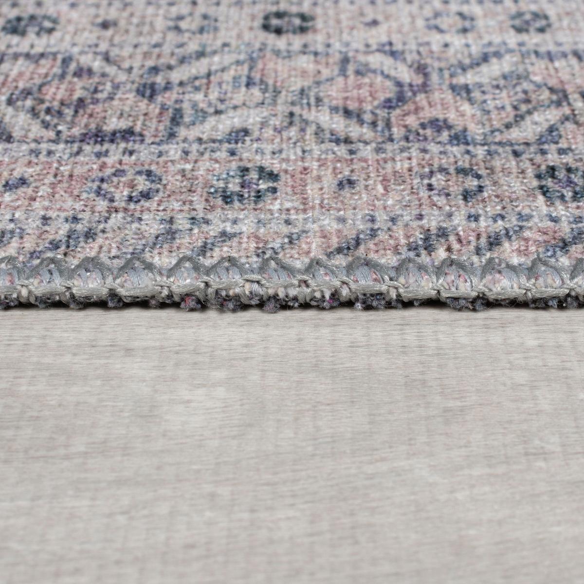 TEPPICH Waschbar HURST, geometrisch, Grau-Rosa, 190 x 290 cm - Grau, Textil (290/190cm) - KADIMA DESIGN
