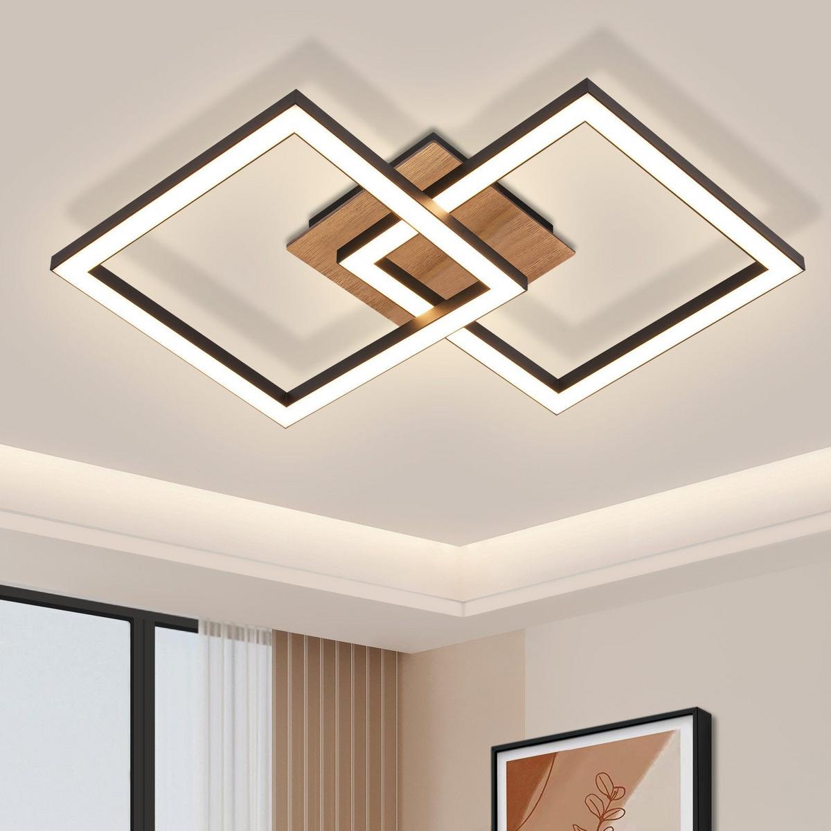 LED-DECKENLEUCHTE Frost 33.3/33/6.1 cm - Schwarz, Metall (33.3/33/6.1cm) - Nettlife