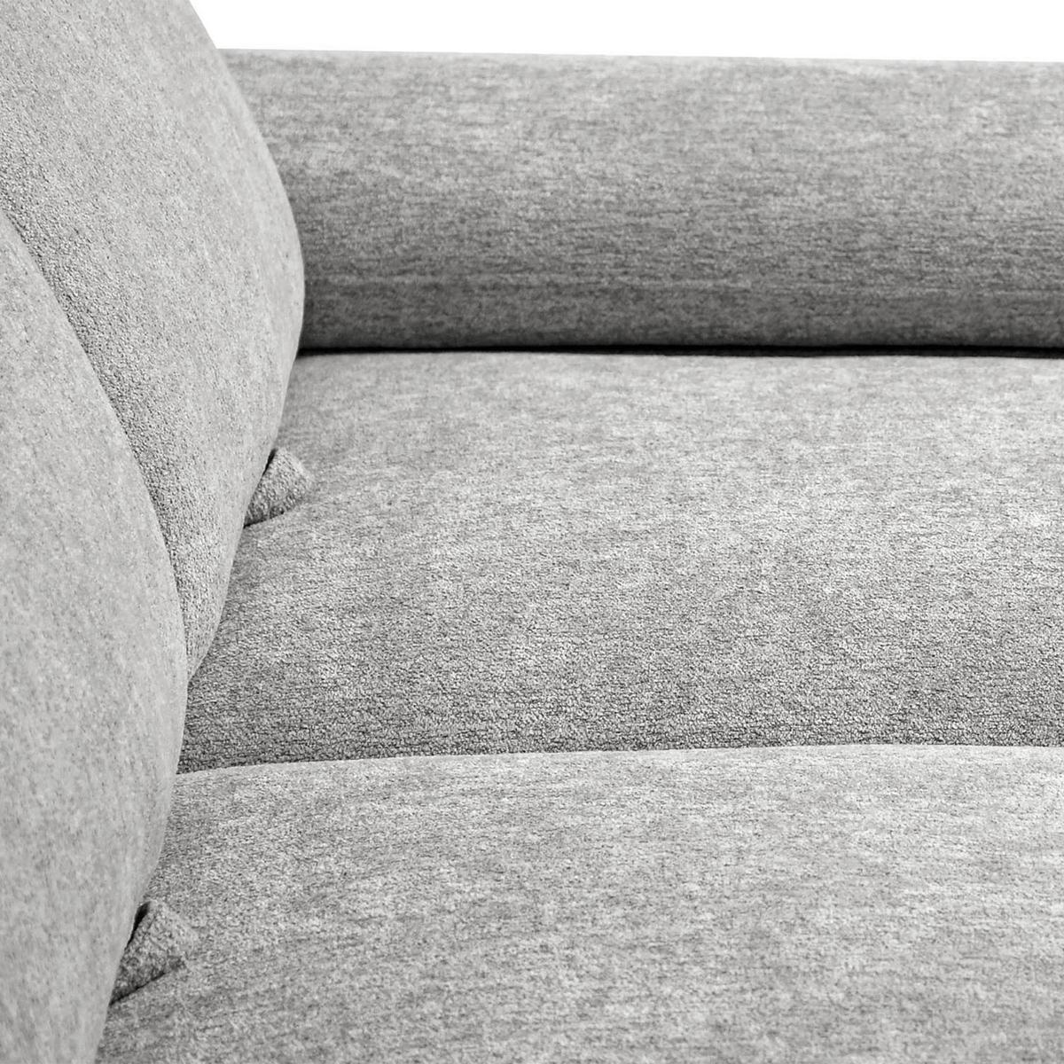 ECKSCHLAFSOFA Sora Mini mit verstellbaren Kopfstützen und Schlaffunktion, Chenille-Stoff, Hellgrau, Links - Hellgrau/Schwarz, Textil (285/190cm) - Beautysofa
