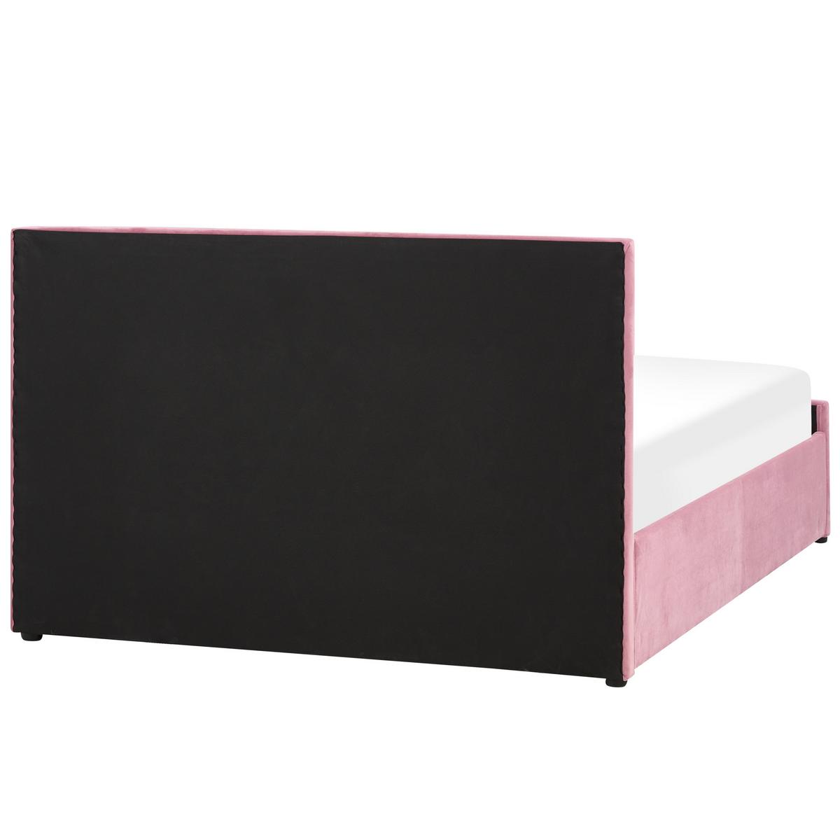 BETT mit Stauraum 140x200 cm Rosa Rochefort - Pink, Textil (140/200cm) - Beliani