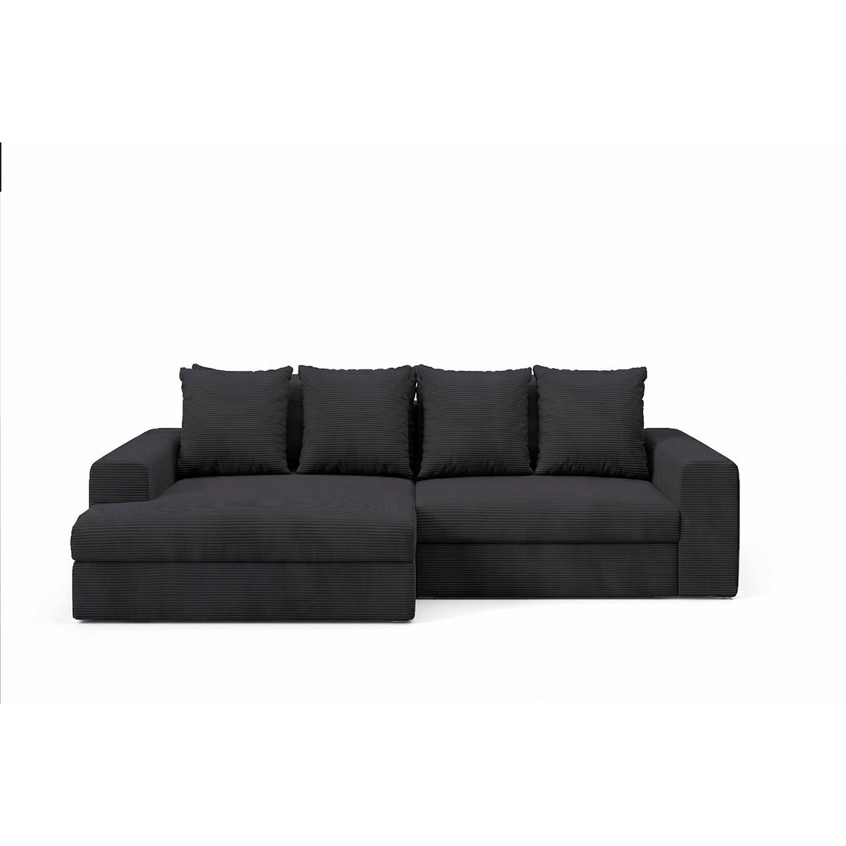 ECKSOFA Paola 3 Sitzplätze Schwarz - Schwarz, Holz (272/167cm) - Petits-meubles