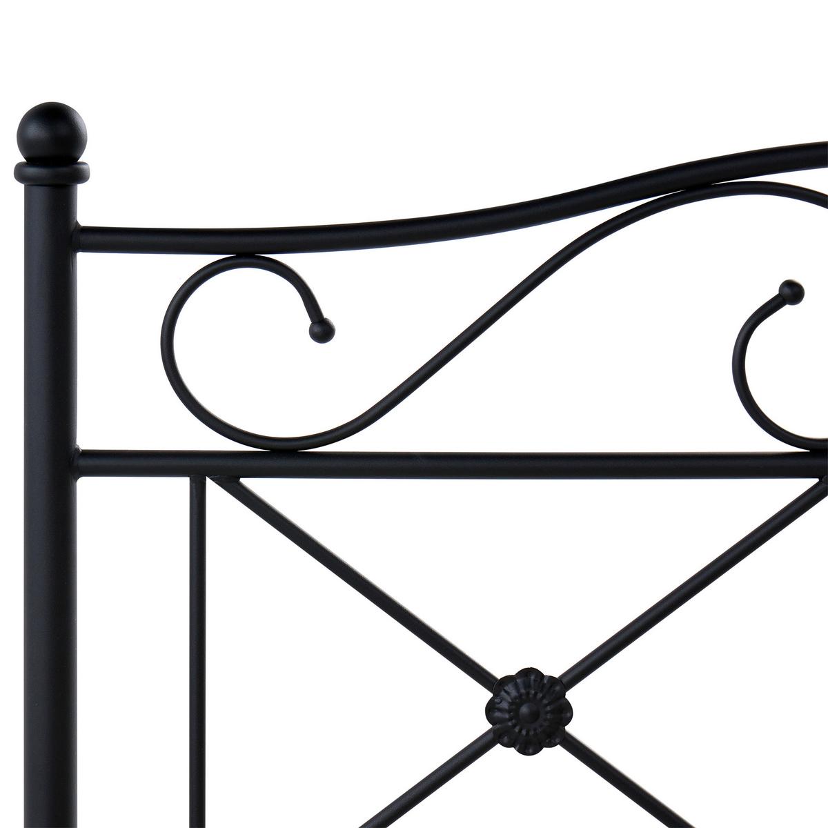 BETT mit Lattenrost 120/200 cm Schwarz Rodez - Schwarz, Metall (120/200cm) - Beliani