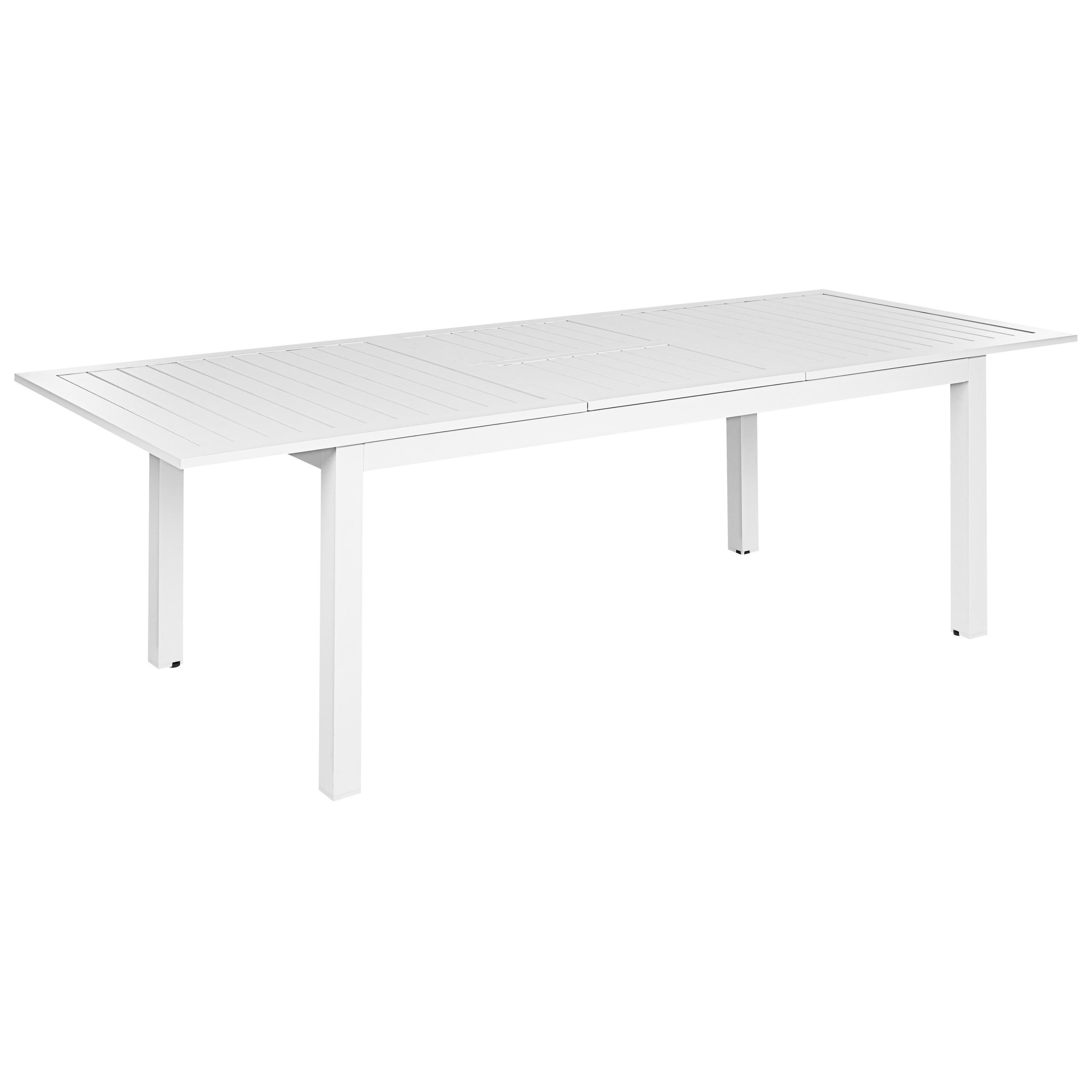 GARTENTISCH 180-240/90 cm Kunststoff Weiß Skaloma - Weiß, Metall (180/90/74cm) - Beliani