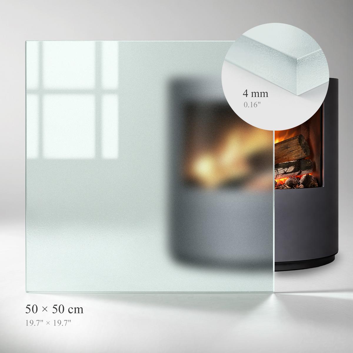 GLASBODENPLATTE für Kaminofen 50x50 cm – Milchglas Optik - Transparent, Glas (50/60/0.4cm) - TULUP