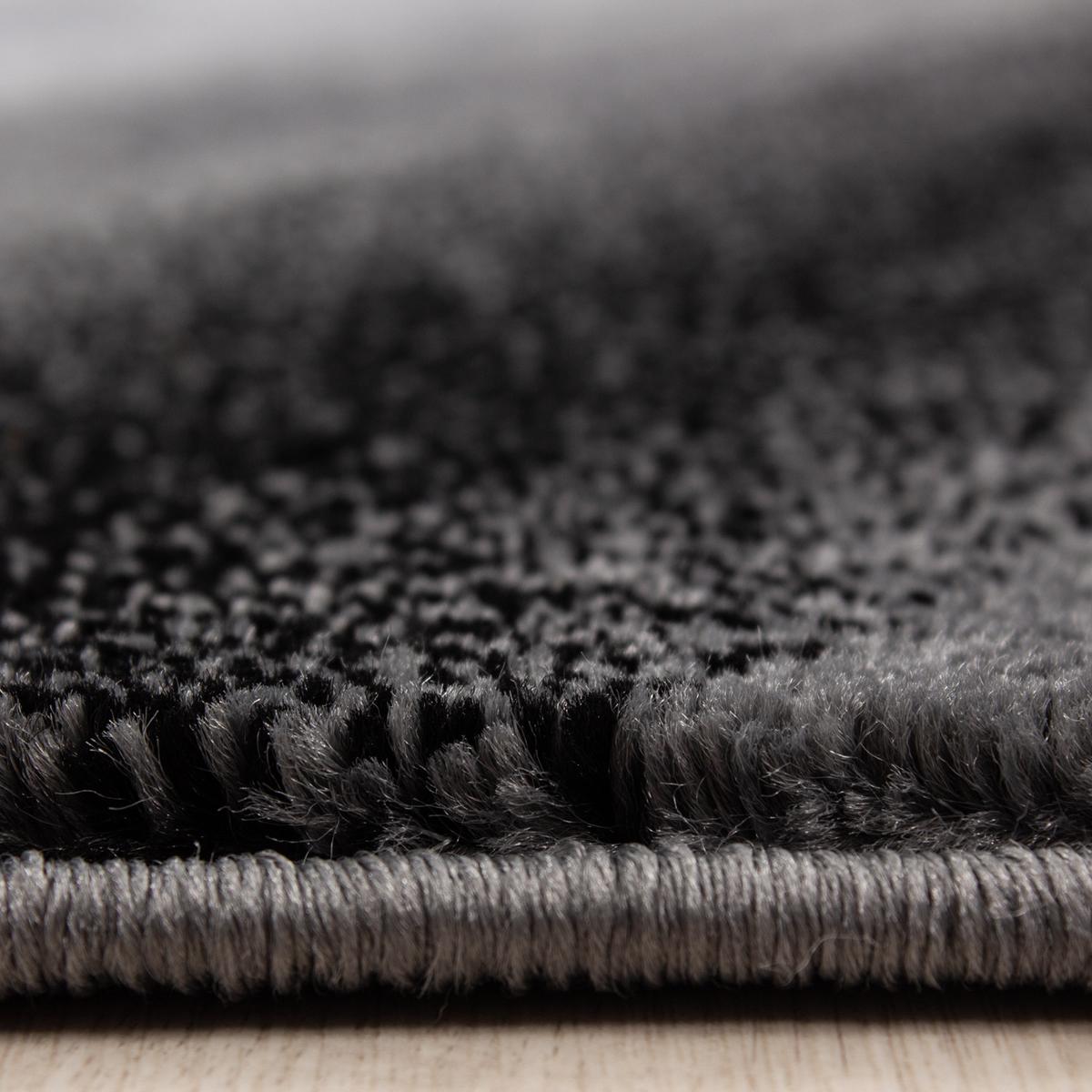 KURZFLORTEPPICH ASPEN, mit abstraktem Wellenmuster, Schwarz, 120 x 170 cm - Schwarz, Textil (120/170cm) - KADIMA DESIGN