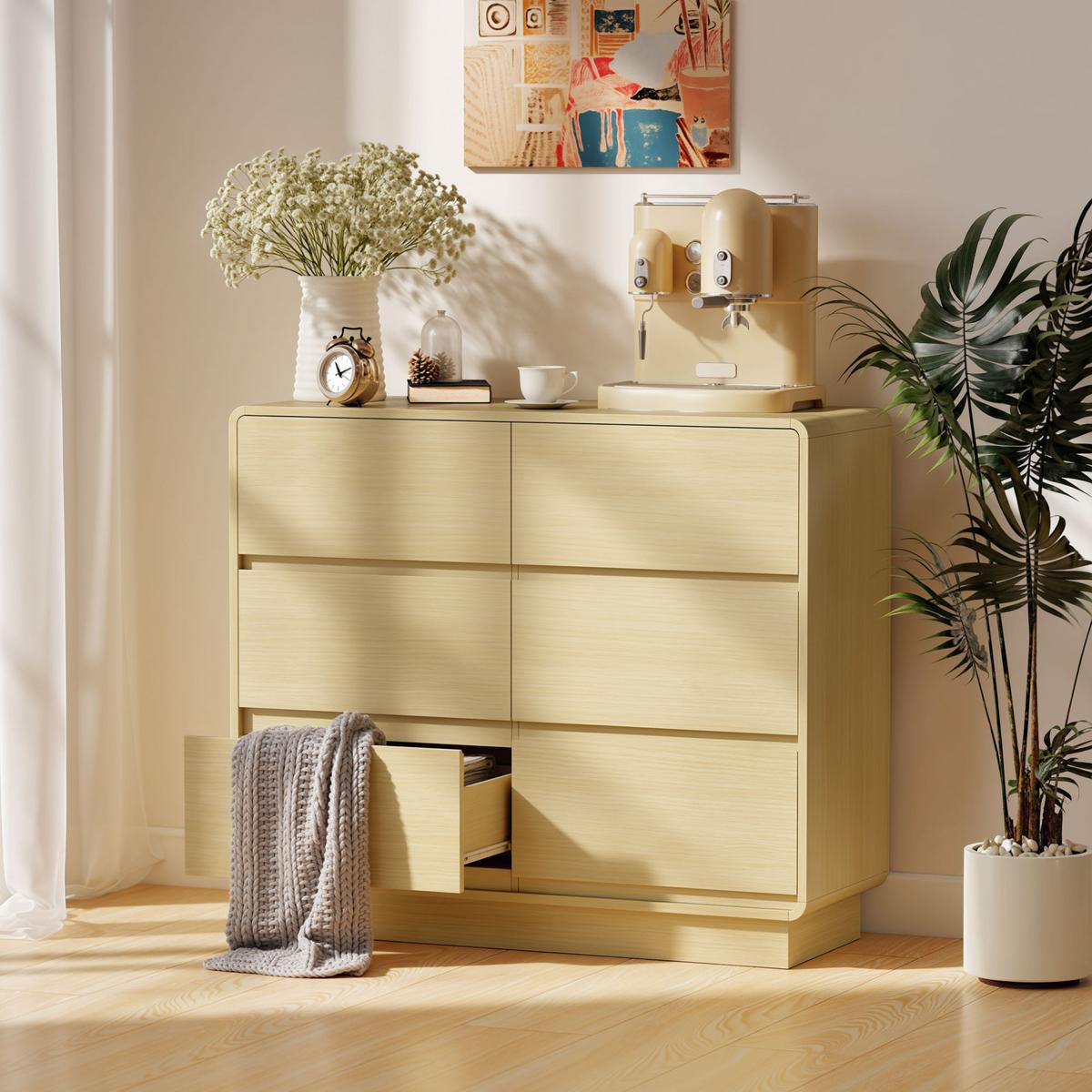 SIDEBOARD MDF Naturholz - Naturfarben, Holzwerkstoff (38/86/100cm) - HOMCOM