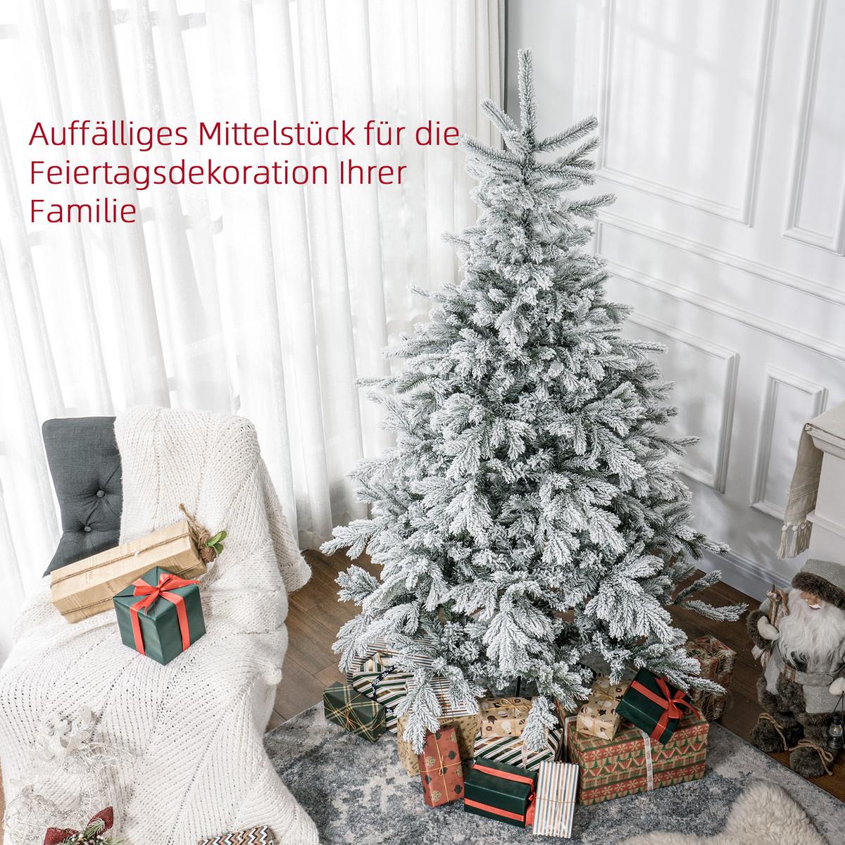 KÜNSTLICHER Weihnachtsbaum, 180 cm Christbaum mit 1321 Spitzen für Weihnachten - Grün, Kunststoff (180cm) - HOMCOM