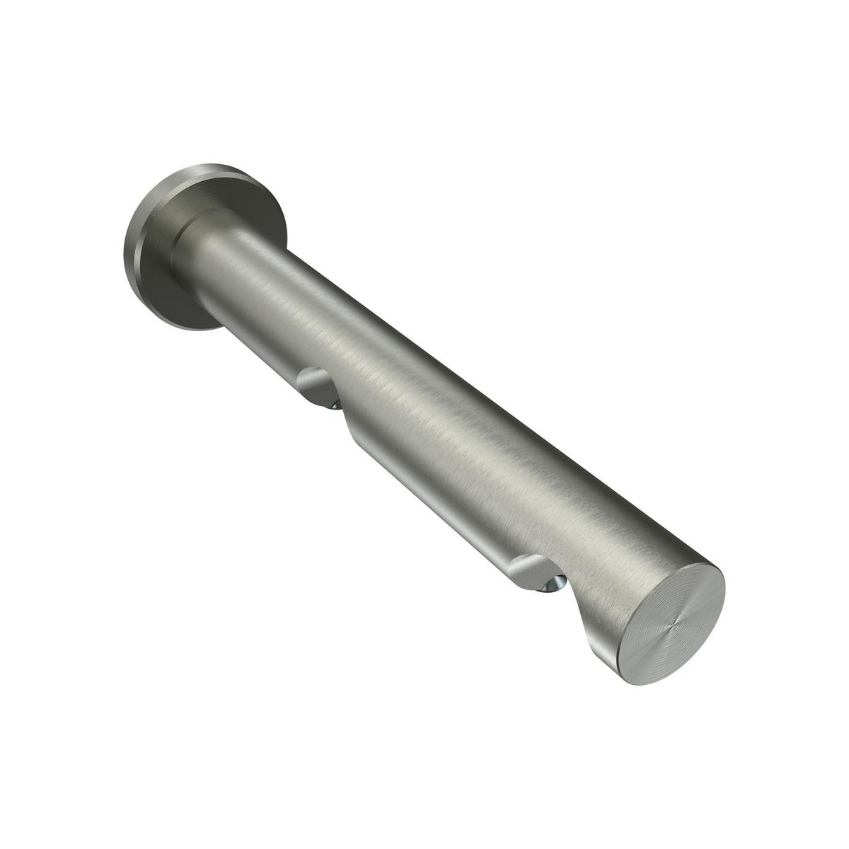 TRÄGER FÜR GARDINENSTANGEN 20 mm Ø, Platon 2-läufig, Edelstahl-Optik - Edelstahlfarben, Metall (16/4/4cm) - INTERDECO
