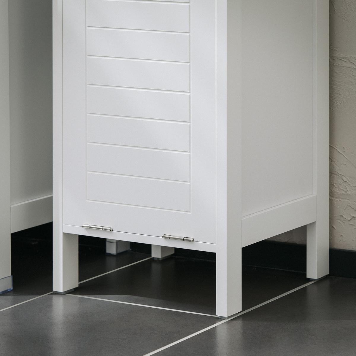 WÄSCHESCHRANK mit Wäschesack Weiß - Weiß, Holzwerkstoff (30/90/30cm) - SoBuy