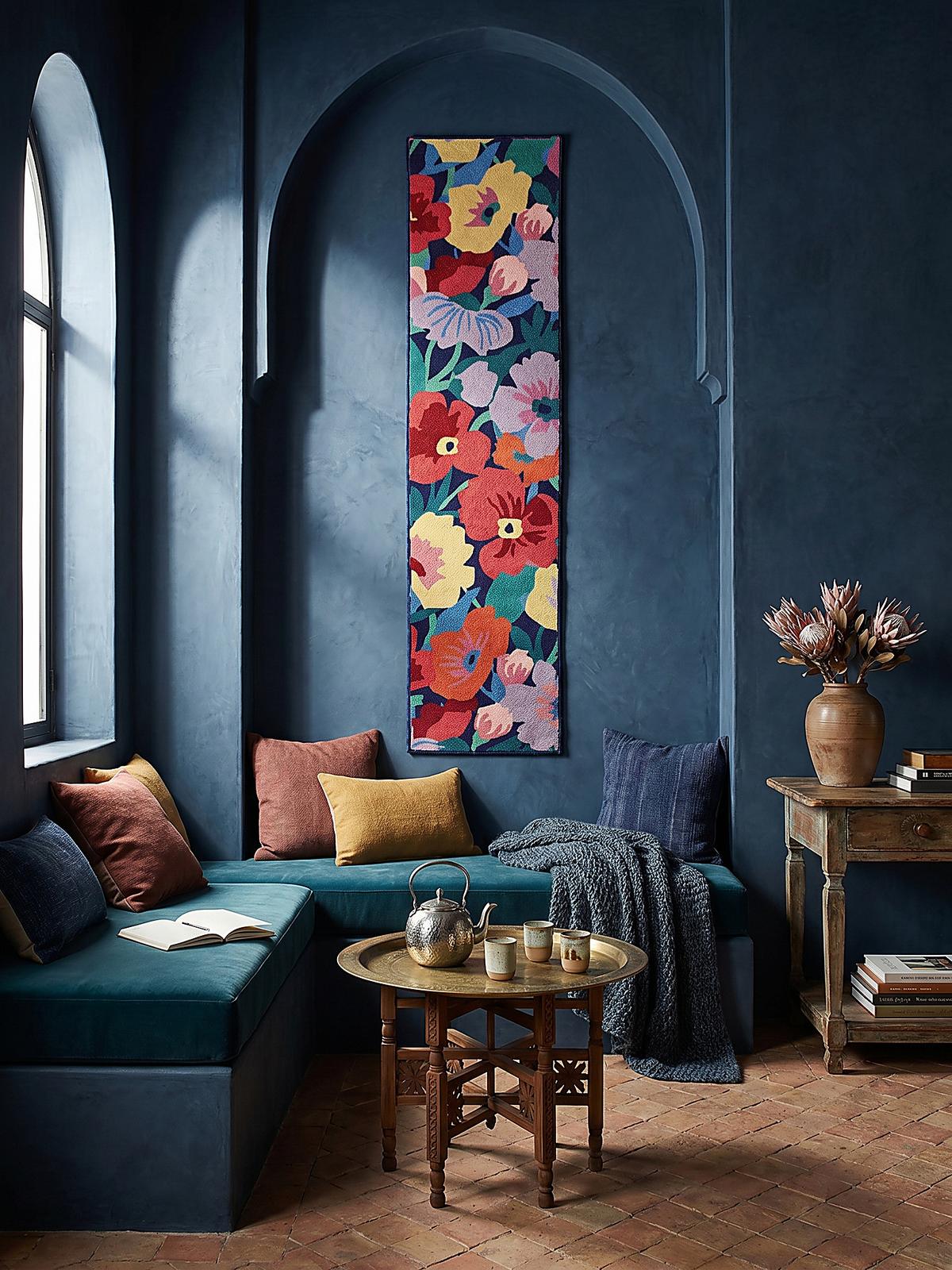 WOLLTEPPICH DAHLIA, floral, Bunt, 80 x 300 cm - Multicolor, Textil (300/80cm) - KADIMA DESIGN