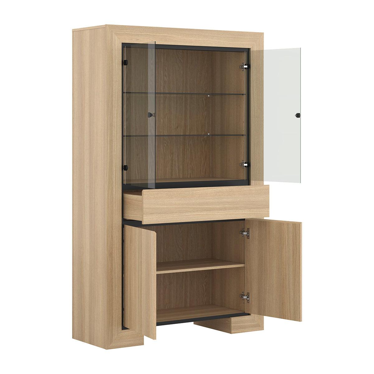 GESCHIRRSCHRANK Lucius Holz und Schwarz - Schwarz, Holzwerkstoff (113/185/41cm) - Petits-meubles