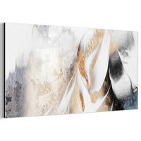 METALLBILD Luxus - Abstrakt - Gold - Weiß 80x40 cm - Goldfarben, Metall (80/40cm) - MuchoWow