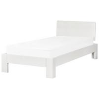 BETT mit Lattenrost 90x200 cm Weiß Royan - Weiß, Holz (90/200cm) - Beliani