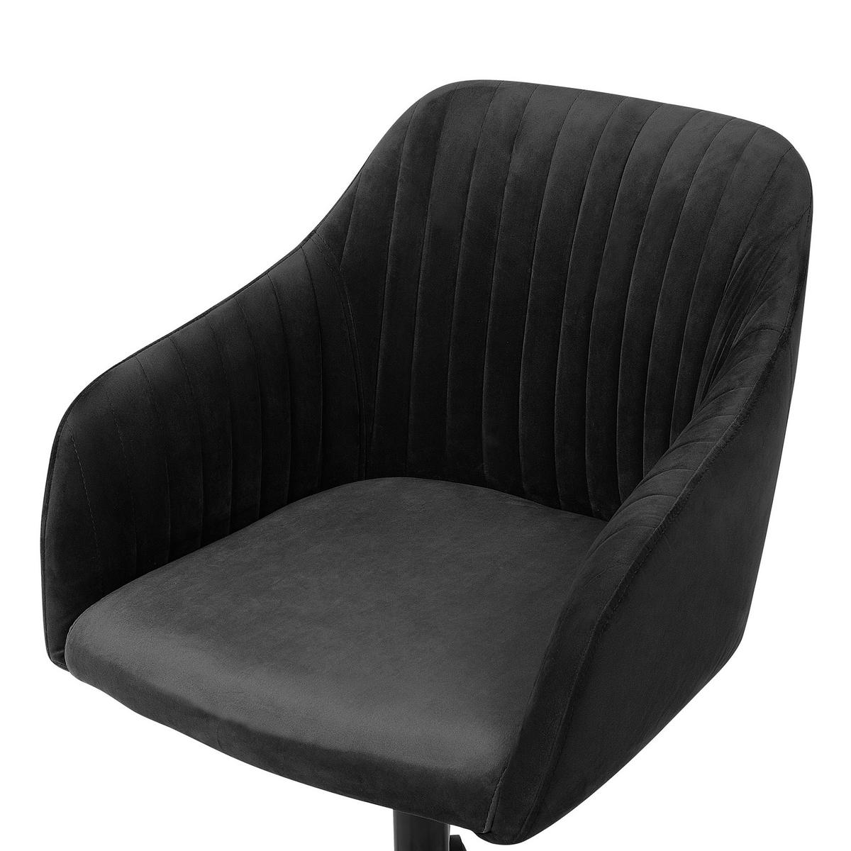 BÜRODREHSTUHL Polyester Schwarz Venice - Schwarz, Kunststoff/Textil (46/79/64cm) - Beliani