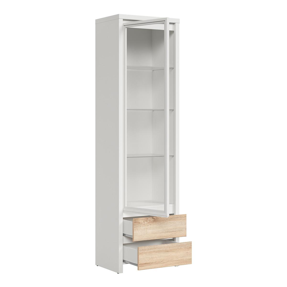 VITRINE Soren Holz und Weiß - Weiß, Holzwerkstoff (56/200.5/40.5cm) - Petits-meubles