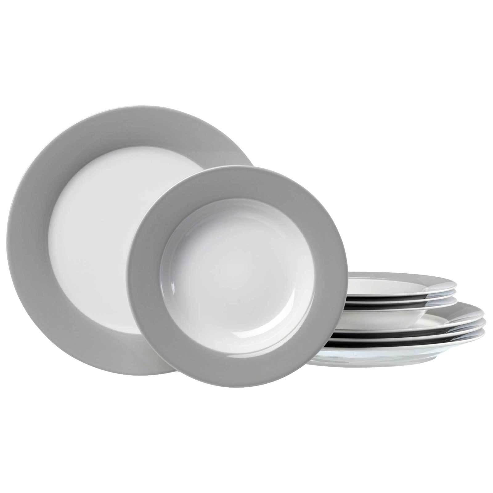 TAFELSERVICE Doppio Grau 8-tlg. - Grau, Keramik (2/2/2cm) - Ritzenhoff Breker