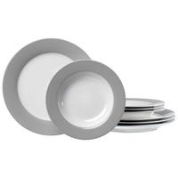 TAFELSERVICE Doppio Grau 8-tlg. - Grau, Keramik (2/2/2cm) - Ritzenhoff Breker