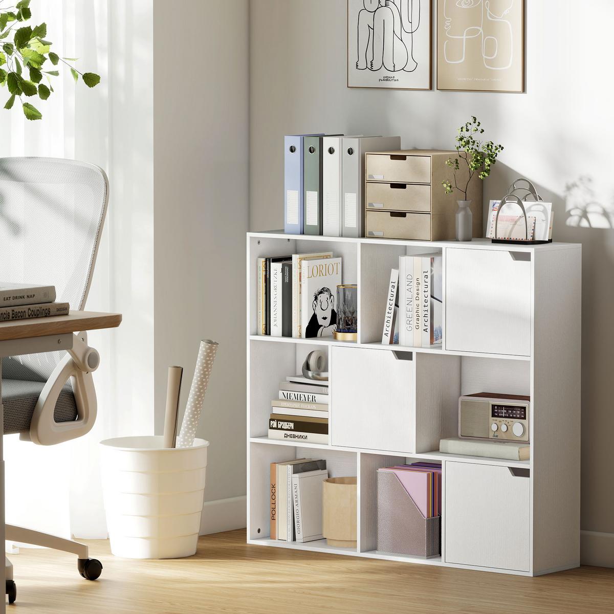 BÜCHERREGAL Spanplatte Weiß - Weiß, Holzwerkstoff (106/95/24cm) - HOMCOM
