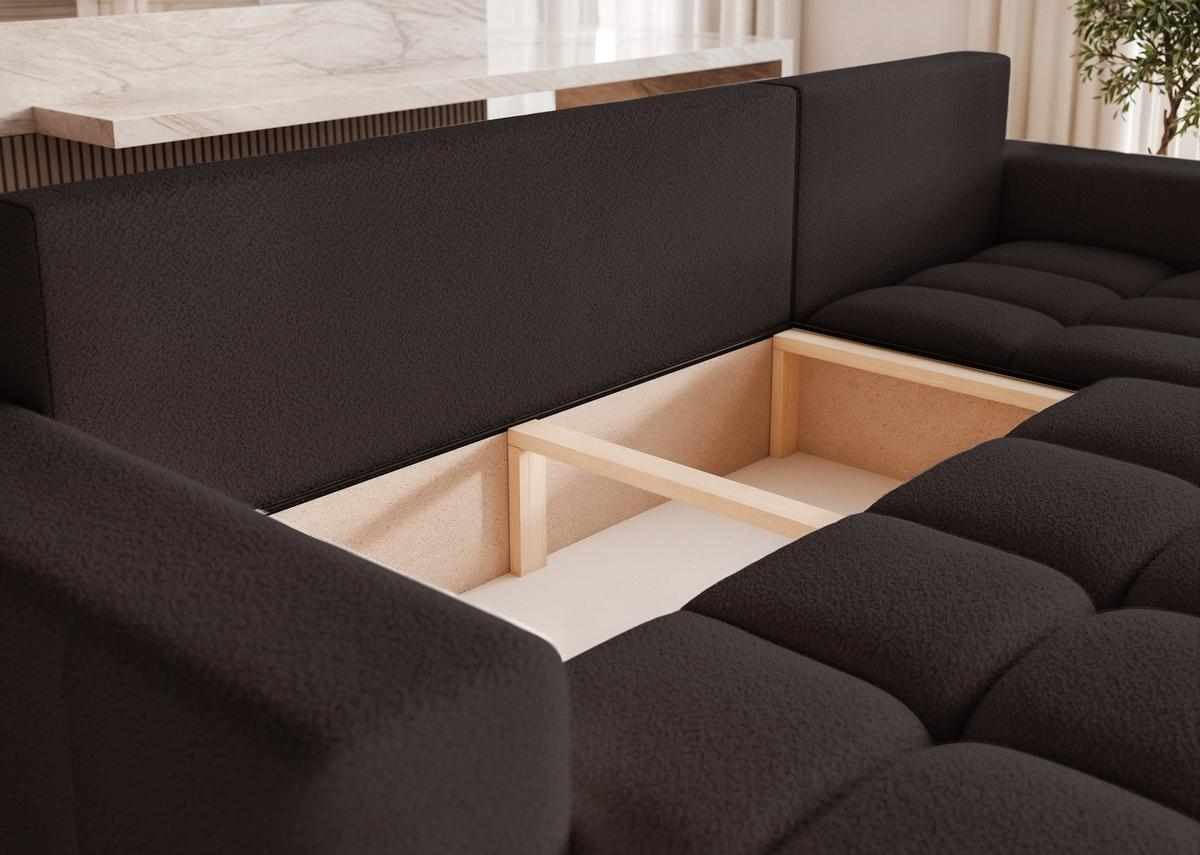 ECKSOFA OFI mit Schlaffunktion und Bettkasten Anthrazit - Anthrazit, Holzwerkstoff/Kunststoff (248/145cm) - Idohome