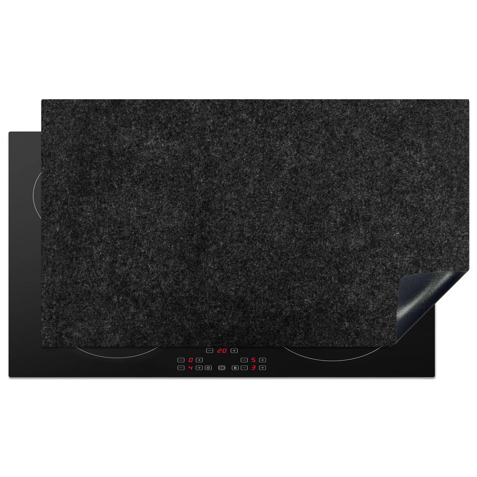 HERDABDECKPLATTE Granit - Schwarz - Granitstruktur - Dunkel Ceranfeldabdeckung 90x52 cm - Schwarz, Kunststoff (90/52/0.2cm) - MuchoWow
