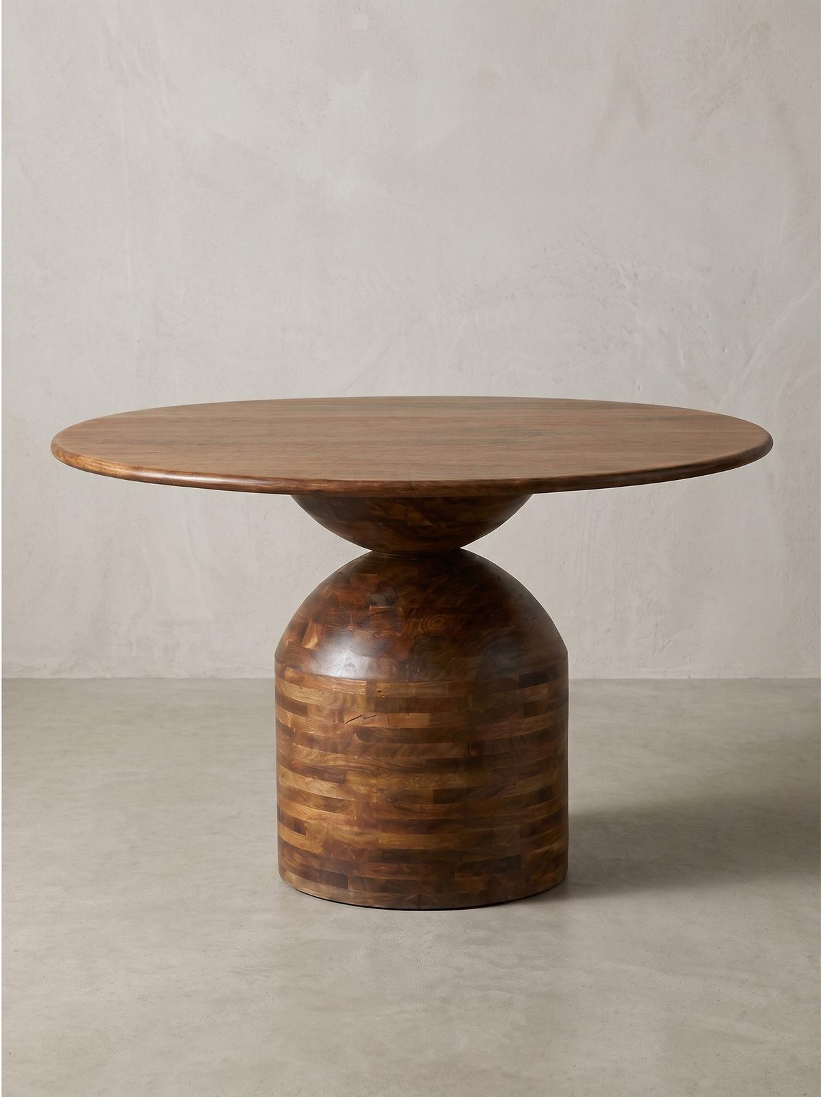 ESSTISCH ATRANI, Mango Massivholz, Ø 120 x 74 cm - Braun, Mangoholz/Holz (120/120/74cm) - KADIMA DESIGN