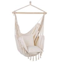 HÄNGESSESSEL Makramee Baumwolle beige Bonea - Beige, Textil (95/125/55cm) - Beliani