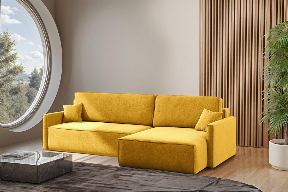 ECKSOFA Louis Salvador - Gelb, Holzwerkstoff/Textil (250/142cm) - Fun Möbel