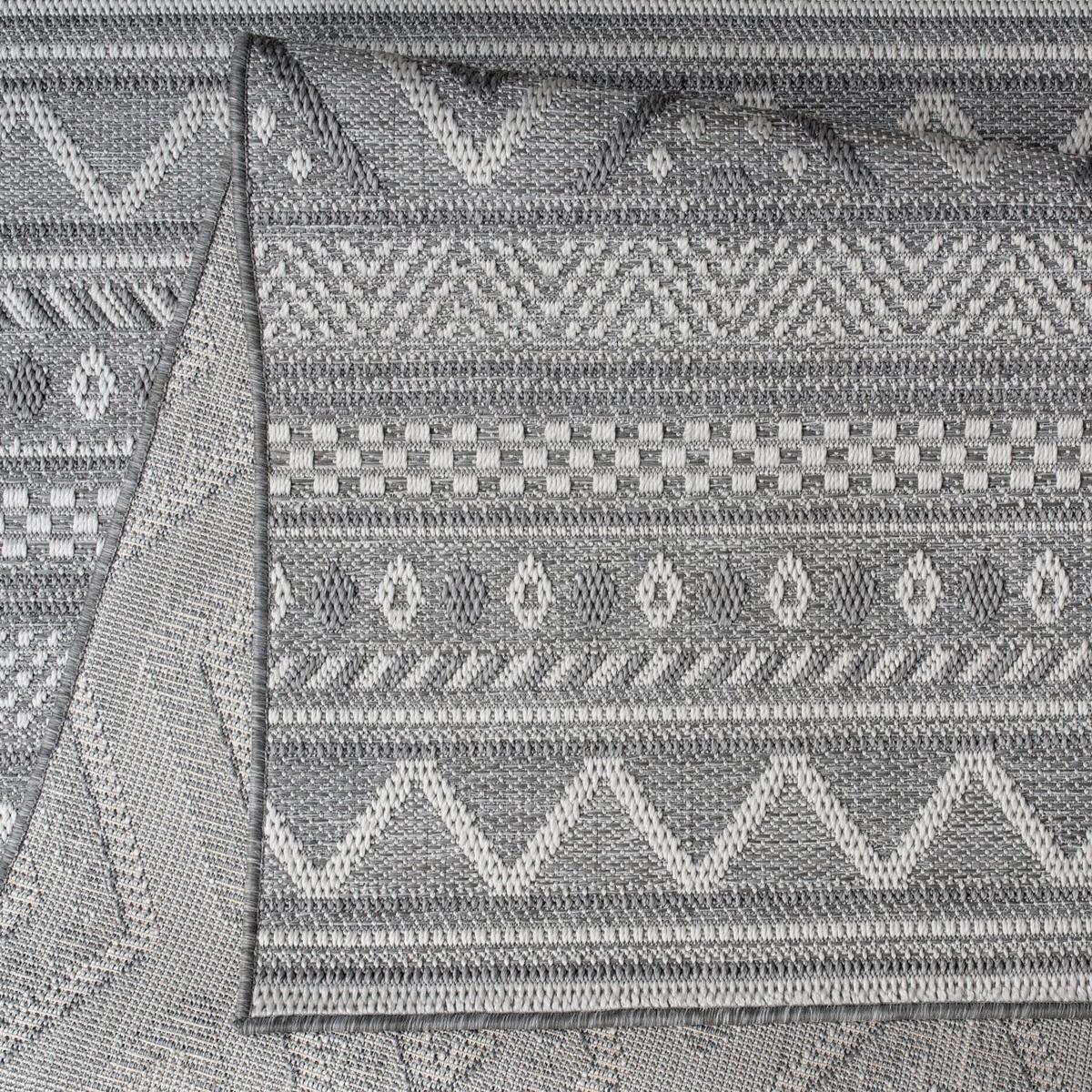 FLACHWEBTEPPICH, mit Rautenmuster, aus Polypropylen, Grau, 240 x 340 cm - Grau, Textil (240/340cm) - KADIMA DESIGN