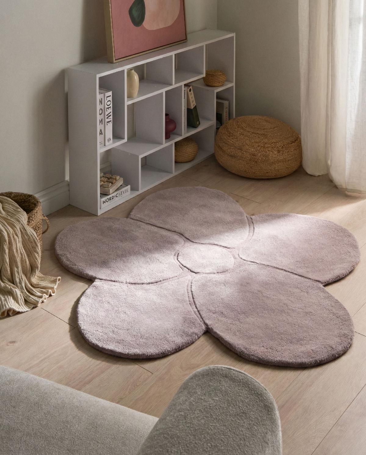 TEPPICH Violett 140 cm Wolle Kokkini - Violett, Textil (140/140cm) - Beliani