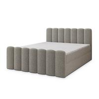 BOXBETT CELLA 140x200 cm mit Matratze und Topper - Hellgrau - Hellgrau, Holz (140/200cm) - MASSENO