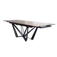 ESSTISCH ISTAR Grau Glas - Schwarz/Grau, Glas/Metall (90/180/76cm) - KAWOLA