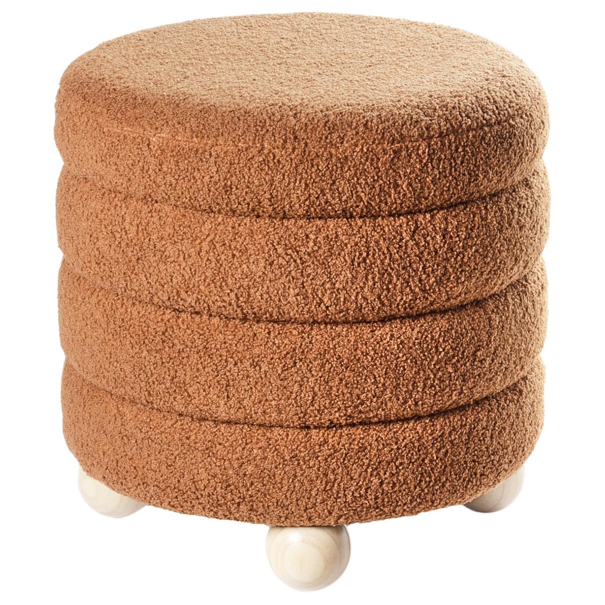 POUF Goldbraun Chilly - Braun, Textil (42/41/42cm) - Beliani