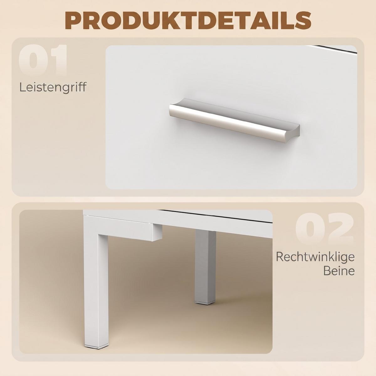 SCHUHSCHRANK MDF Weiß - Weiß, Holzwerkstoff/Metall (26/110/75cm) - HOMCOM