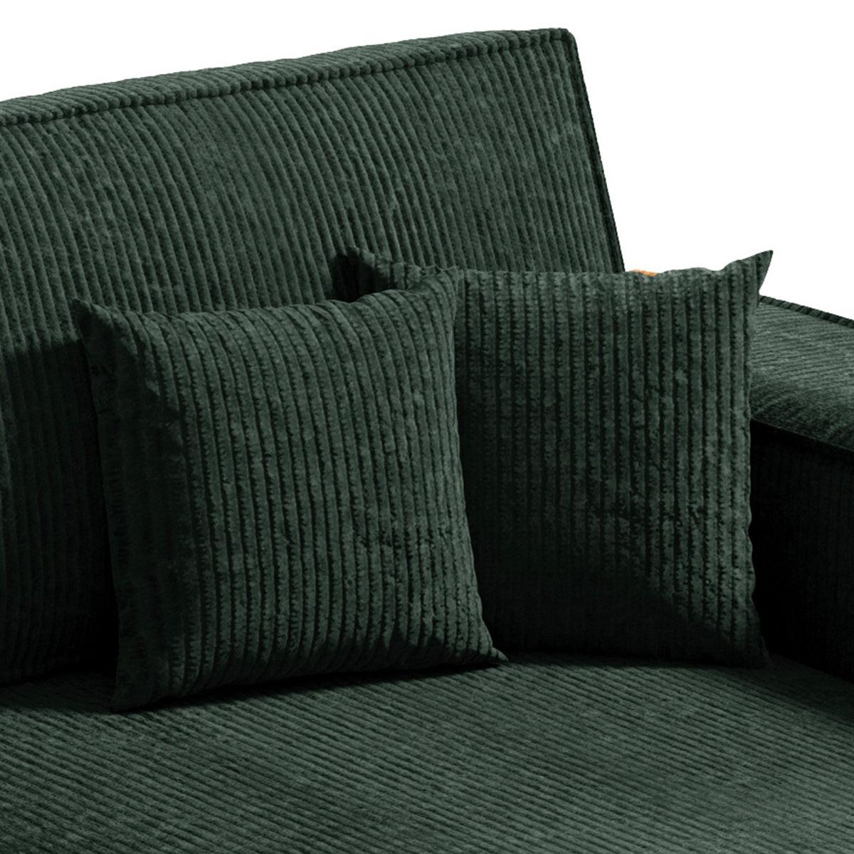 ECKSOFA Isaac 3 Sitzplätze Tannengrün - Grün, Holz (257/148cm) - Petits-meubles