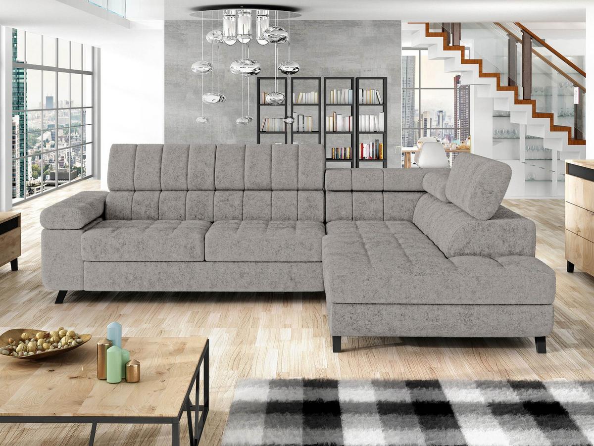 ECKSOFA Nord, Seite: Rechts - Alufarben/Schwarz, Holz/Textil (264/203cm) - MIRJAN24